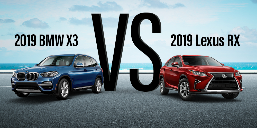Compare the 2019 BMW X3 to vs. 2019 Lexus RX at BMW of Akron near cleveland