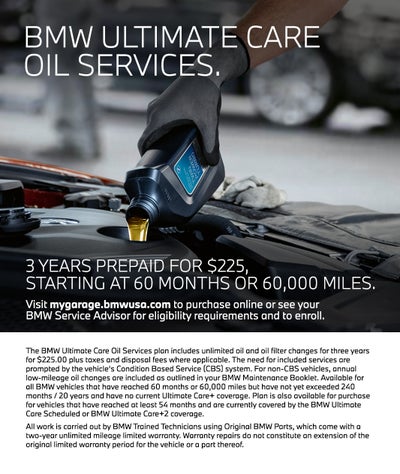 BMW ULTIMATE CARE OIL SERVICES.
